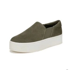 Vince Warren Olive Green Slip-On Platform Sneaker